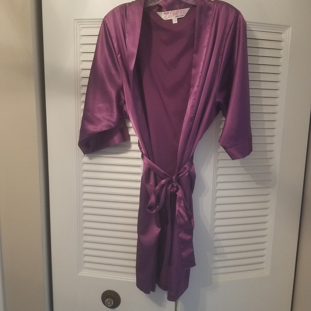Purple Satin Robe - Picture 2 of 3
